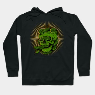 Green skull snake Hoodie